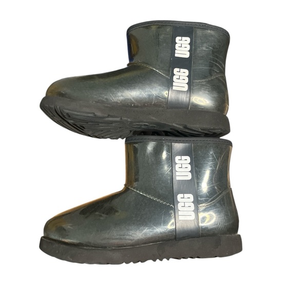 UGG Classic Mini II Black Clear Rubber Rain Boots Waterproof KIDS Size: 4 - Picture 3 of 9